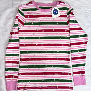 NWT Women’s XSmall Hatley Candy Stripes LS Pajama Top Organic Cotton